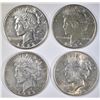 Image 1 : LOT OF 4 PEACE DOLLARS