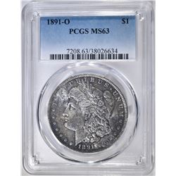 1891-O MORGAN DOLLAR, PCGS MS-63