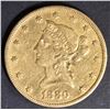 Image 1 : 1880 $10 GOLD LIBERTY, AU