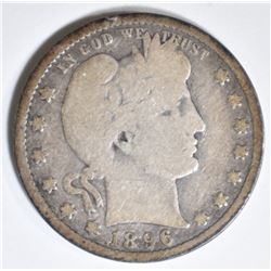 1896-S BARBER QUARTER G/VG