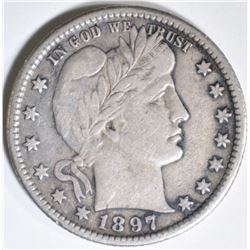 1897-O BARBER QUARTER XF