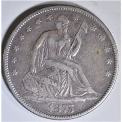 1875-S SEATED LIBERTY HALF XF
