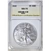 Image 1 : 2020 AMERICAN SILVER EAGLE, OBCS PERFECT GEM BU