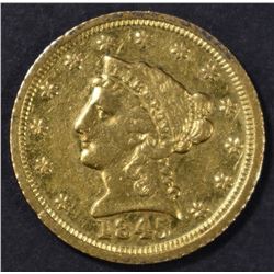1845-D $2.5 GOLD LIBERTY XF/AU