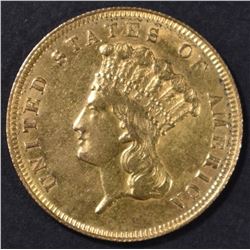 1856-S $3 GOLD AU/BU