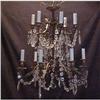 Image 1 : FRENCH  CRYSTAL CHANDELIER BRASS W/TWELVE ARMS #1028587