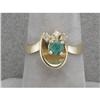 Image 1 : 14K emerald & diamond ring #1028712