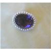 Image 1 : RUSSIAN AMETHYST & NATURAL PEARL PIN #1028787