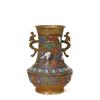 Image 1 : Old Japanese Champleve Enamel Bronze Vase  #1028899