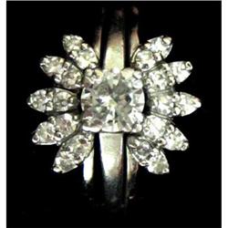 Art Deco Platinum Gold Diamond Ring Estate #1028938