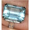 Image 1 : Estate Emerald Cut BlueTopaz Ring White Gold #1028945