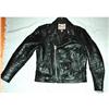 Image 1 : Vint. Black Leather MotorCycle Biker Jacket  38#1029120