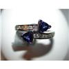 Image 1 : Sapphire & Diamond Crossover Ring #1038693