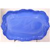 Image 1 : GREENTOWN BLUE SLAG GLASS VANITY TRAY #1038924