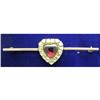 Georgian Gold, Diamond and Garnet Heart Brooch #1038958