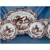 Image 1 : Large Wild Turkeys platter and 8 plates #1038999