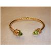Image 1 : Estate 14K YG Gold Peridot Tanzanite Bangle #1039221