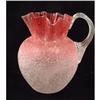 Image 1 : Overshot Crackle Glass Ruby Pitcher - 1880's #1039331