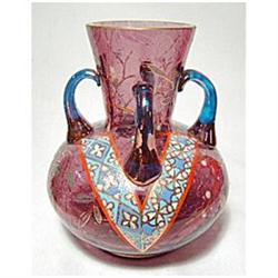 Crackle Glass Four-Handle Vase - Jean Auguste #1039374