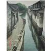 original oil painting, landscape of water town #1047635