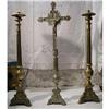 Image 1 : 3 Religious Pieces of 2 Candlestick and cross  #1047672