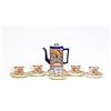 14 American Satsuma Art Deco Chocolate Pot Set #1047743