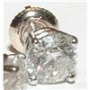 Image 1 : 1.05 CT ROUND DIAMOND STUDS 14K gold EARRING #1048217