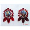 3 Dimensional Red Rhinestone EarringsTo Die For#1055058