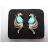 Jelly Belly Peacock Earrings Signed #1055059