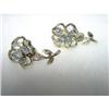 CORO Flower Clear Rhinestone Earrings #1055063