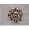 Sterling Filigree flower Brooch Art Deco #1055072