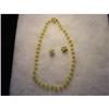 3 piece Japan necklace &earrings glass parure #1055077