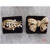 Image 1 : Estate TRIFARI Lot 2 Brooches Bow Pearls #1055213