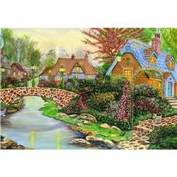 ORIG OIL PAINTING OF A FAIRY-TALE VILLAGE #1056627