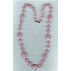 Vintage Pink Rose Quartz Necklace #1056687