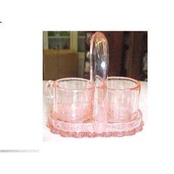 Pink Cream & Sugar on Basket Tray #1056832