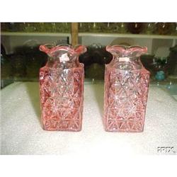 Pair of Pink Imperial Glass Mt Vernon Colonial #1056834