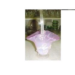 Murano Blown Glass Pink Opalescent Basket #1056849