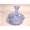 Image 1 : Blue Cut Glass Powder Jar #1056979