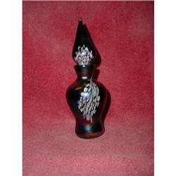 Blue Carnival Art Glass Perfume Bottle #1056980