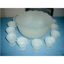 Crystal Satin Punch Bowl & 12 Cups #1057000