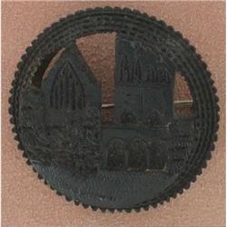 Antique Black Bog Oak Brooch/Pin #1057013