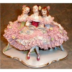 DRESDEN Lace Ballerinas GERMAN Volkstedt #1057021