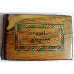JERUSALEM Dried Flowers BOOK Olive Wood ANTIQUE#1057135