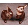 Image 1 : GOEBEL Rabbit Figurines 2 Brown Bunnys VINTAGE #1057165
