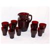 Image 1 : Red Ruby Pitcher Water Set Whitehall #1057902