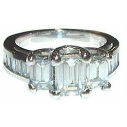 3 carat diamond ring PLATINUM emerald #1058157