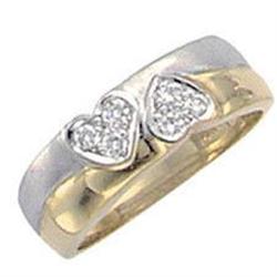 Diamond ring TWO TONE HEARTS gold yellow & #1058172