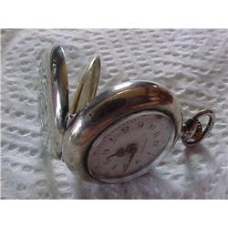 Ladies Pocket watch, signed sterling #1058319