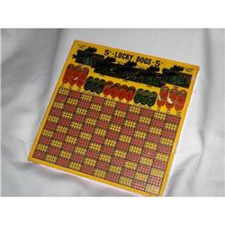 1938 LUCKY DOGS 5 Cent  Punch Board #1058436